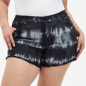 🆕️ Torrid Black Tie Dye 5-Inch Vintage Stretch Mid-Rise Denim Jean Shorts